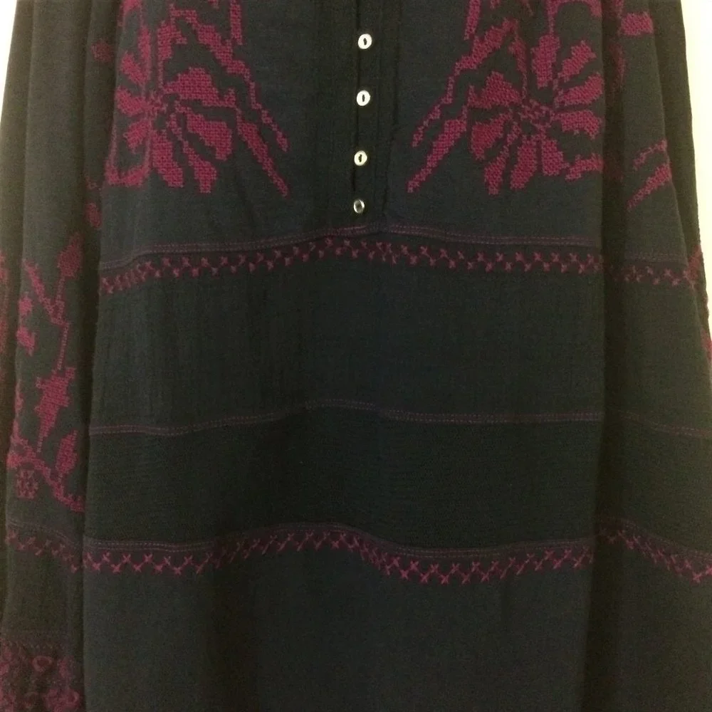 Free People Persuasion Long Sleeve Tunic Top M